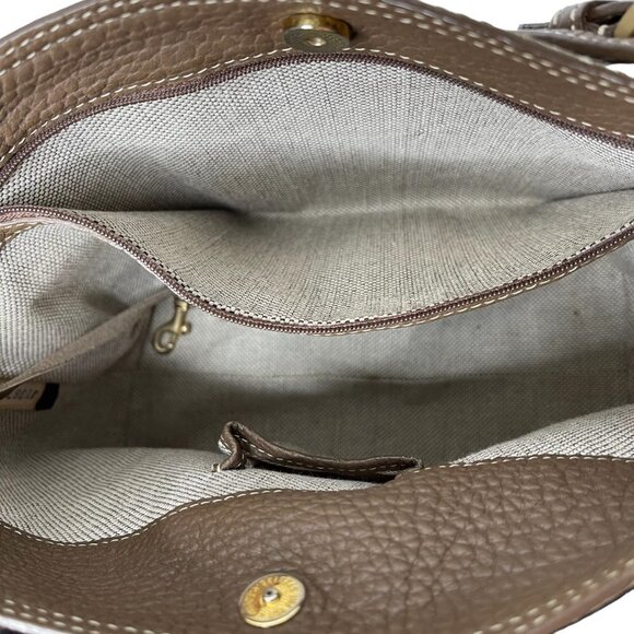 Dooney & Bourke Purse Monogram Canvas Vintage Shoulder Bag Satchel Brown Y2K - Picture 12 of 14